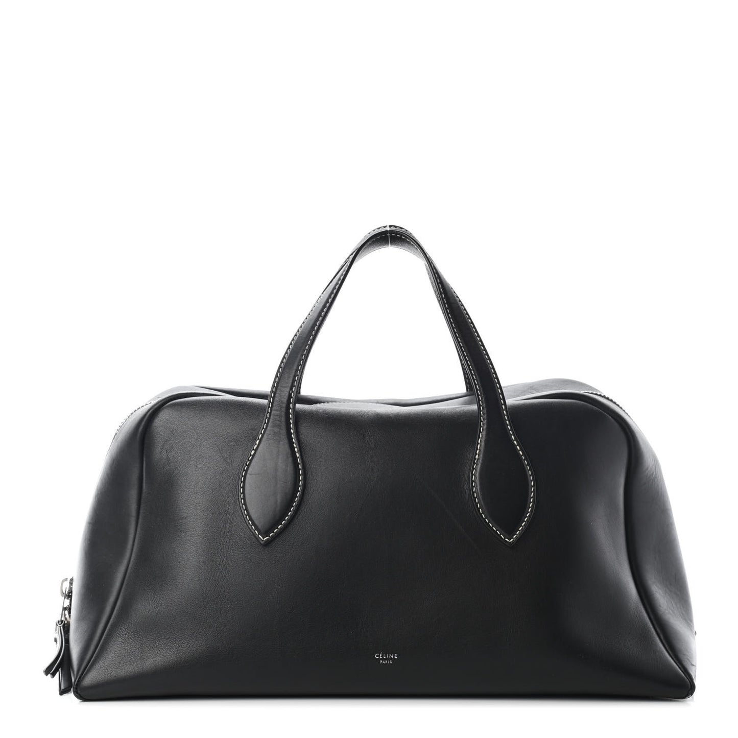 Natural Calfskin Bowling Bag Black