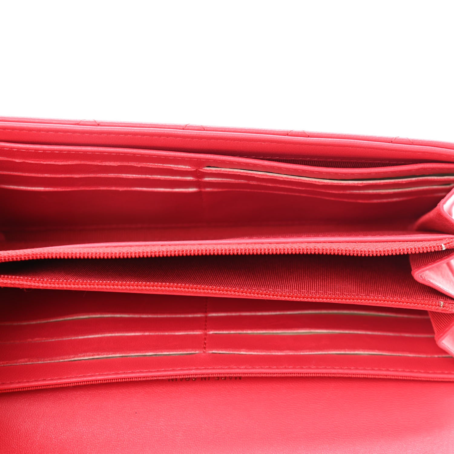 Chanel Lambskin Quilted Large Gusset Flap Wallet Red 5 of 10