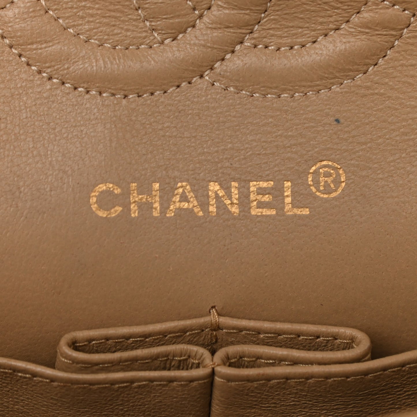 Lambskin Quilted Small Double Flap Beige