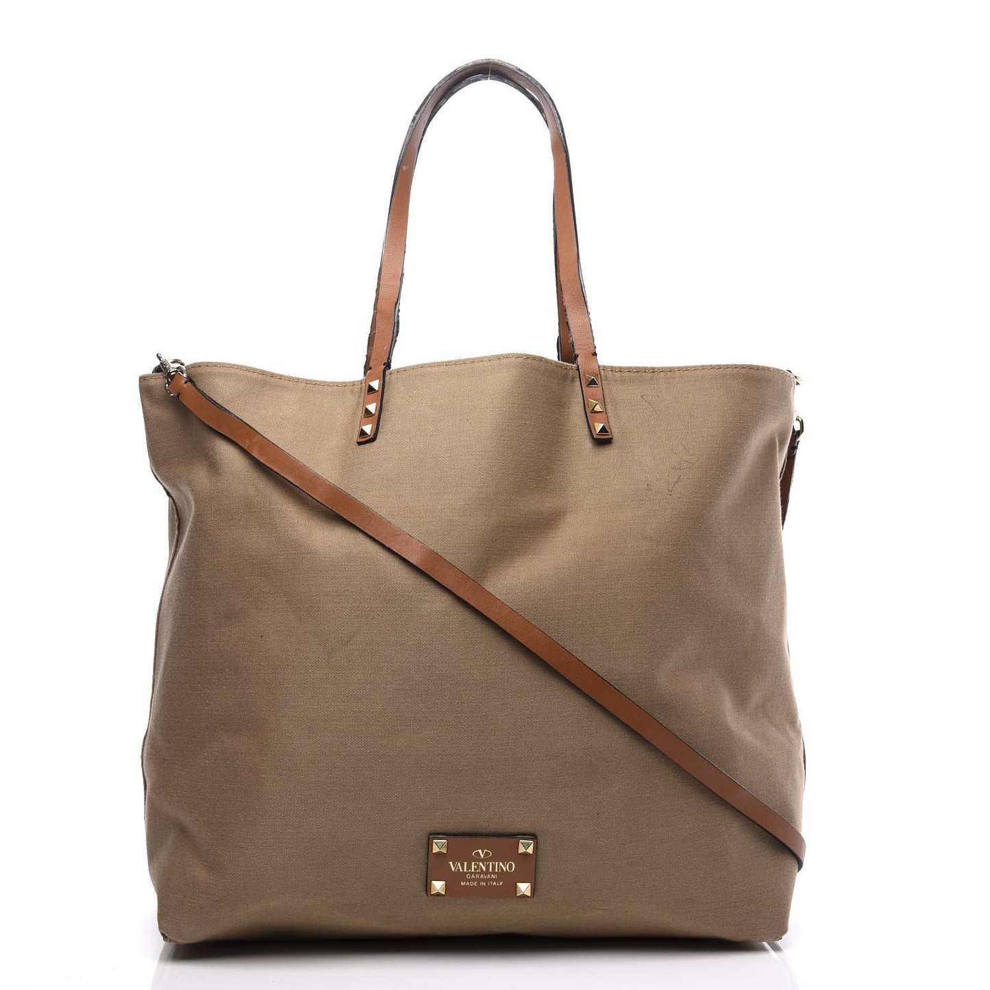 Canvas Camouflage Rockstud Reversible Tote