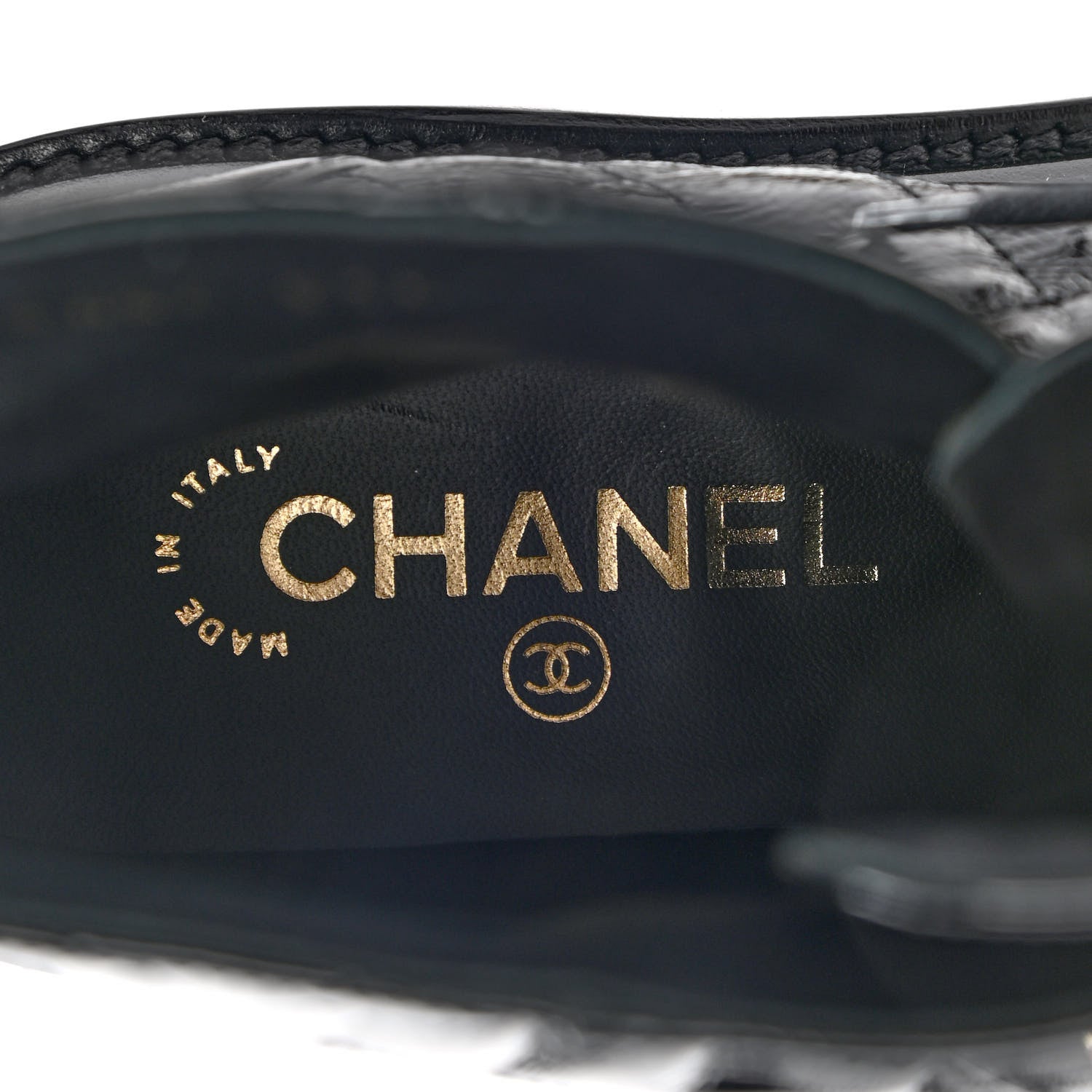Chanel Shiny Calfskin Quilted Lace Up Combat Boots 37.5 Black 8 of 9