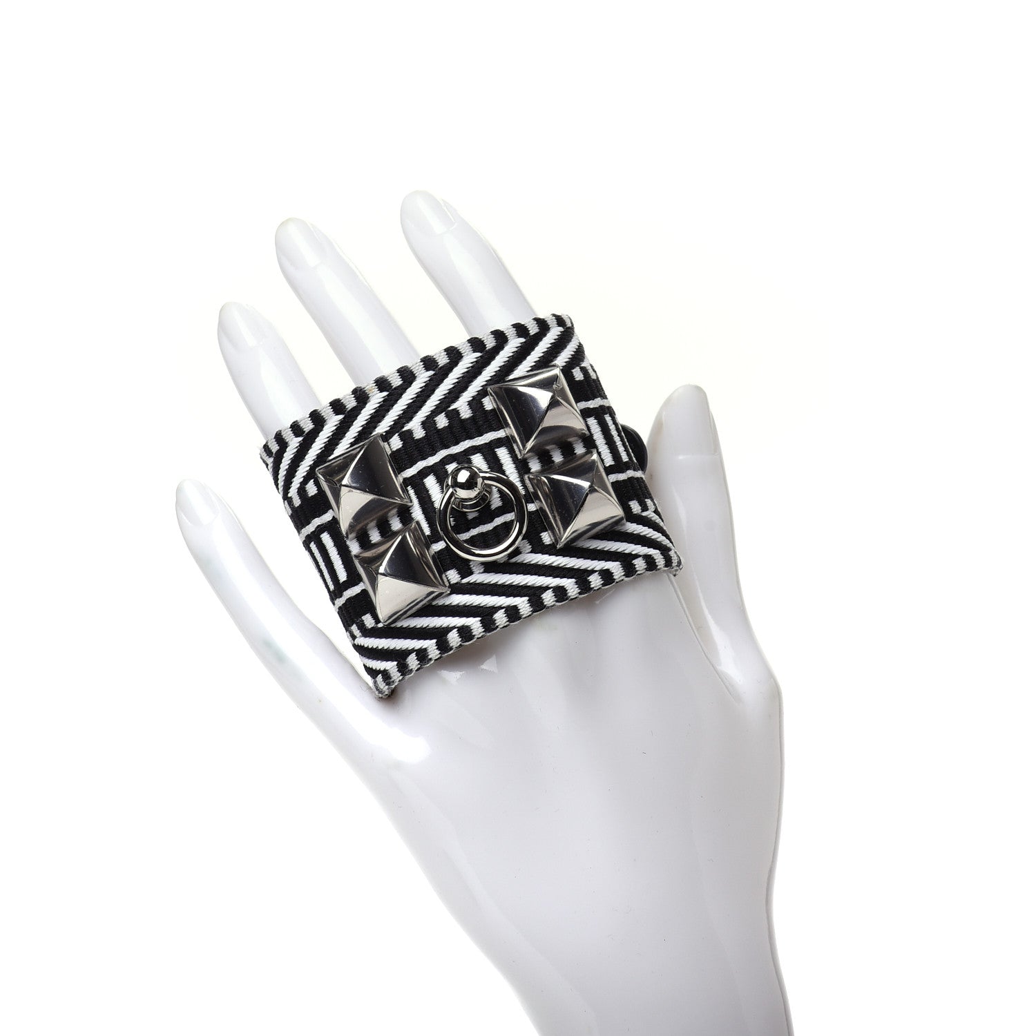 Hermes Toile Sombrero CDC Bracelet T1 Ecru Black 2 of 5