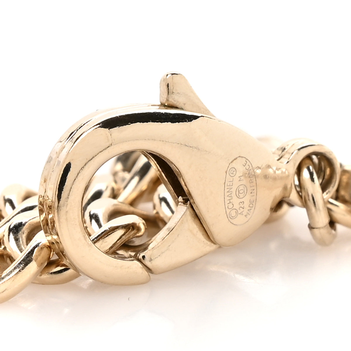 Chanel Pearl Crystal Camellia Chain Belt Gold White 3 of 3