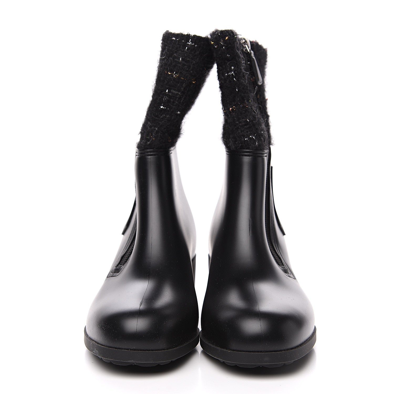 Chanel PVC Tweed High Boots 41 Black 2 of 10