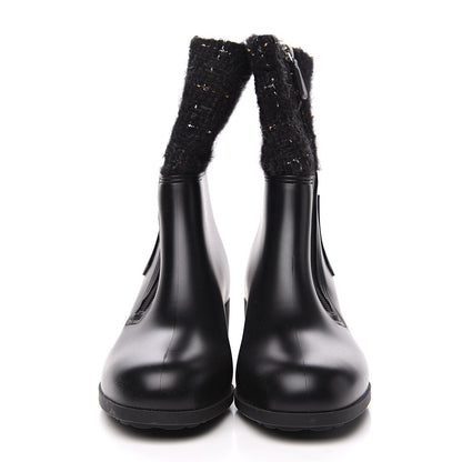 Chanel PVC Tweed High Boots 41 Black 2 of 10