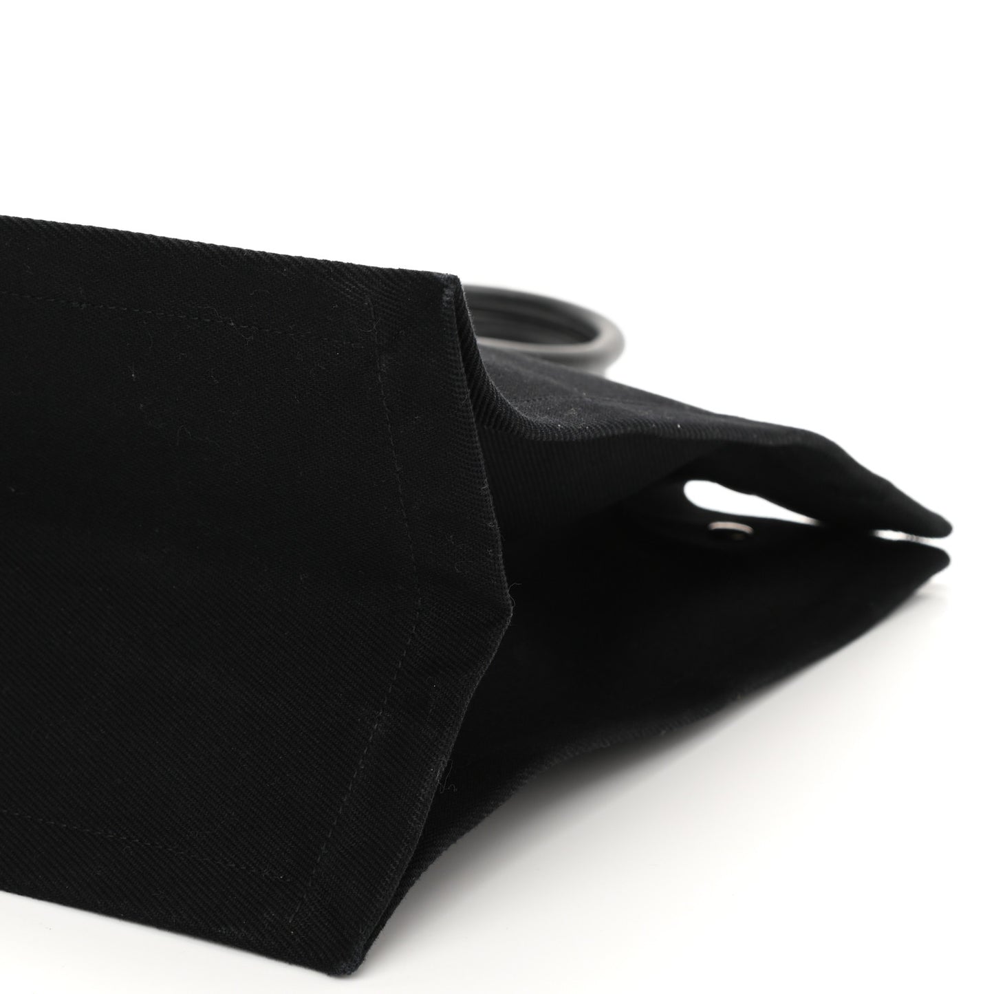 Linen Calfskin Rive Gauche Tote Black