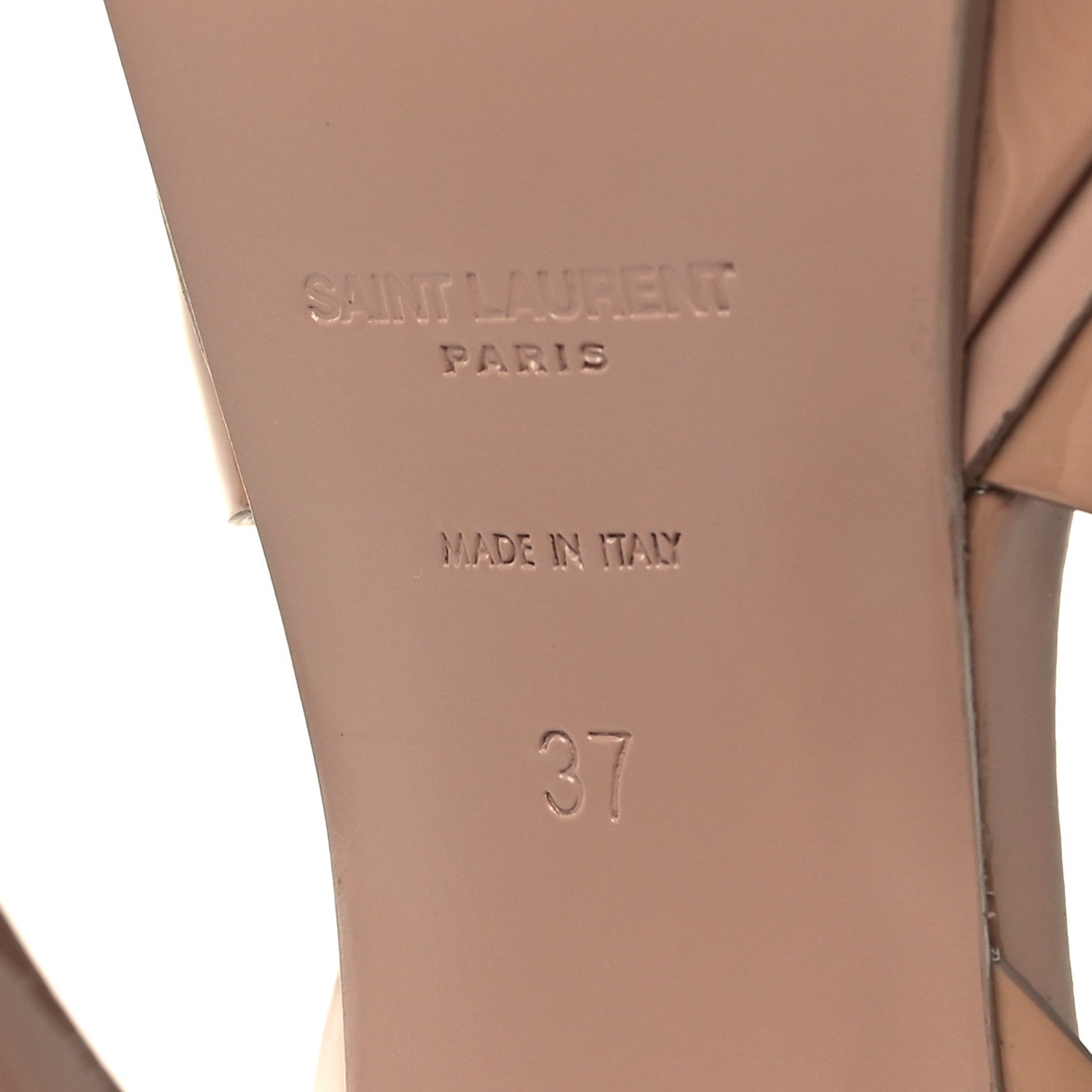 Saint Laurent Patent Tribute 105 Platform Sandals 37 Nude Powder 7 of 8