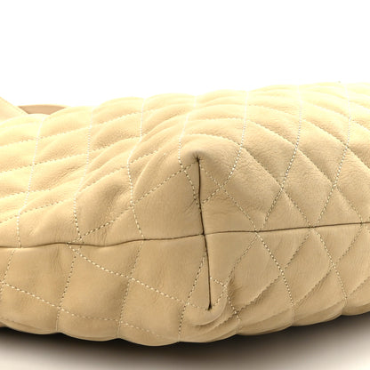 Saint Laurent Nubuck Suede Quilted Maxi Icare Shopping Tote Beige 9 of 10
