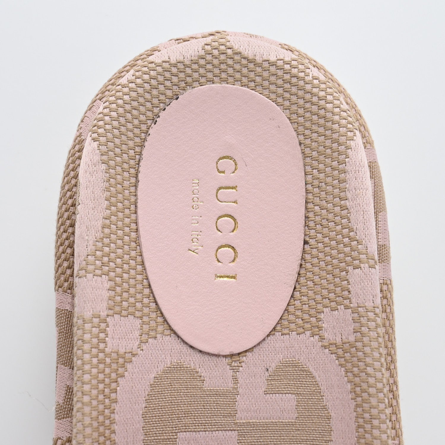 Gucci Monogram Jumbo GG Angelina Platform 55mm Slide Sandals 37.5 Beige Perfect Pink 7 of 10