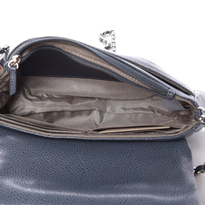 Chanel Caviar Half Moon Wallet On Chain WOC Blue 5 of 9