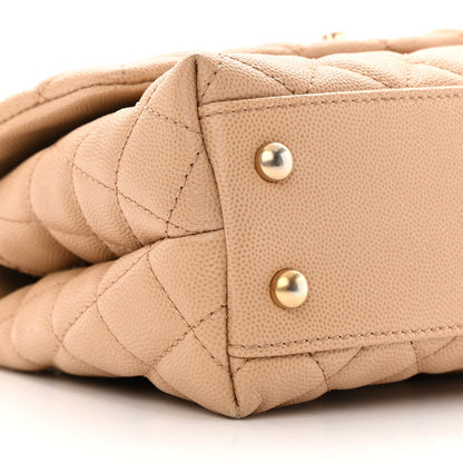 Chanel Caviar Lizard Embossed Quilted Mini Coco Handle Flap Beige 9 of 13