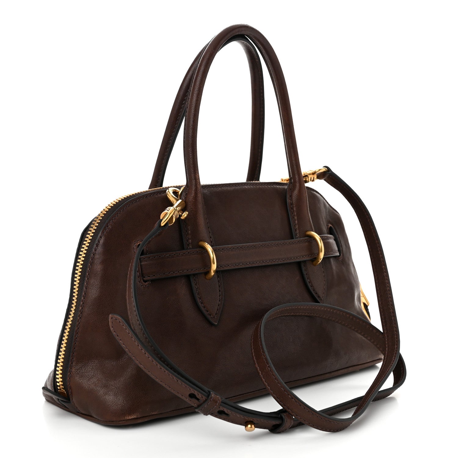 Miu Miu Nappa Aviator Regular Aventure Bag Briarwood 3 of 9