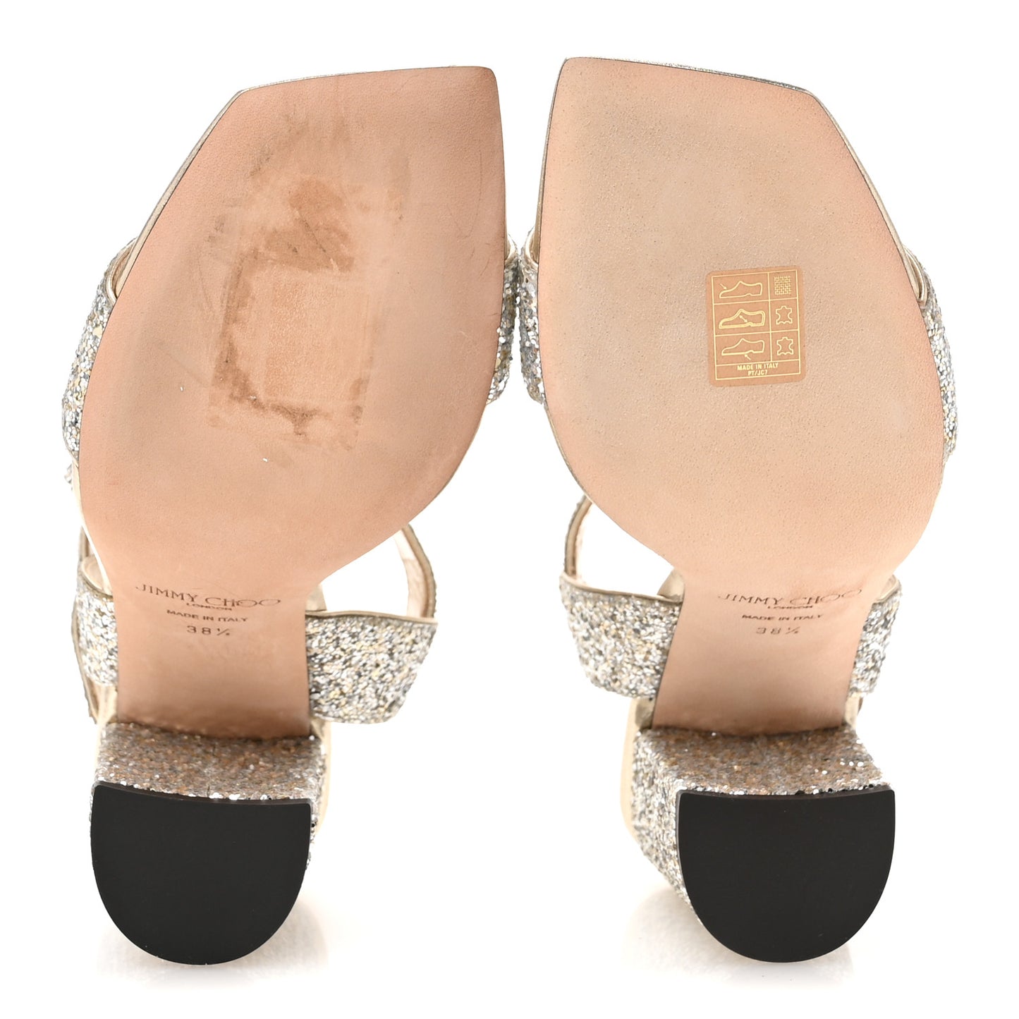 Coarse Glitter Fabric Maysa 85 Sandals 38.5 Platinum