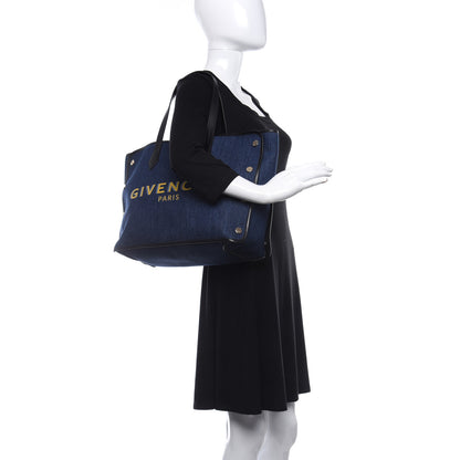 Givenchy Denim Medium Logo Bond Shopper Tote Blue 2 of 10