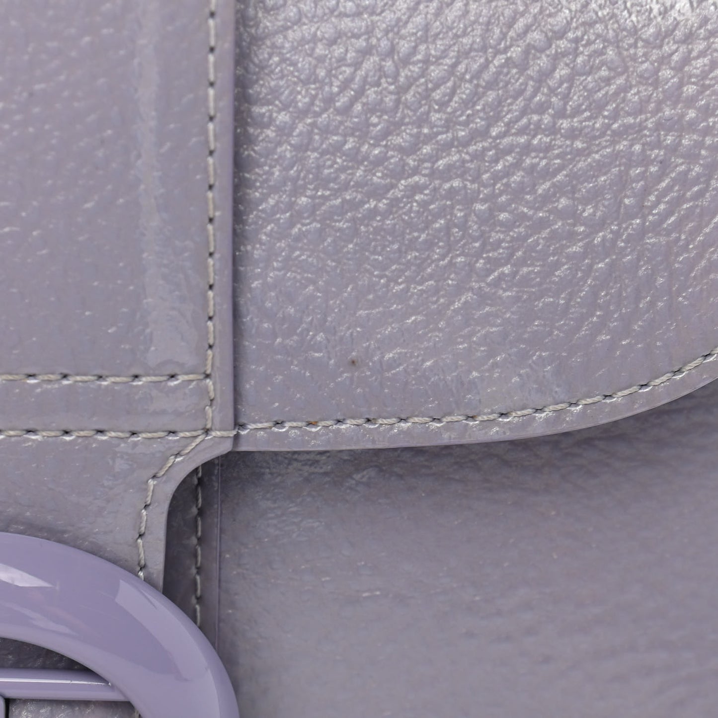 Patent Grained Calfskin Mini Brillant Satchel Light Purple