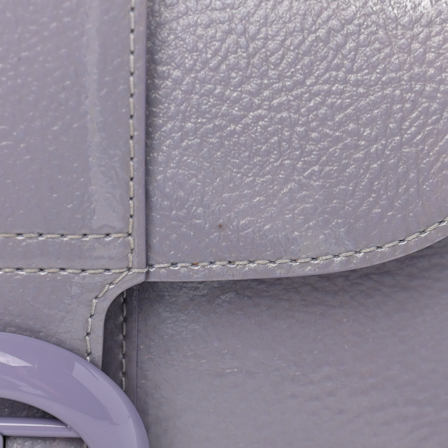 Delvaux Patent Grained Calfskin Mini Brillant Satchel Light Purple 12 of 13