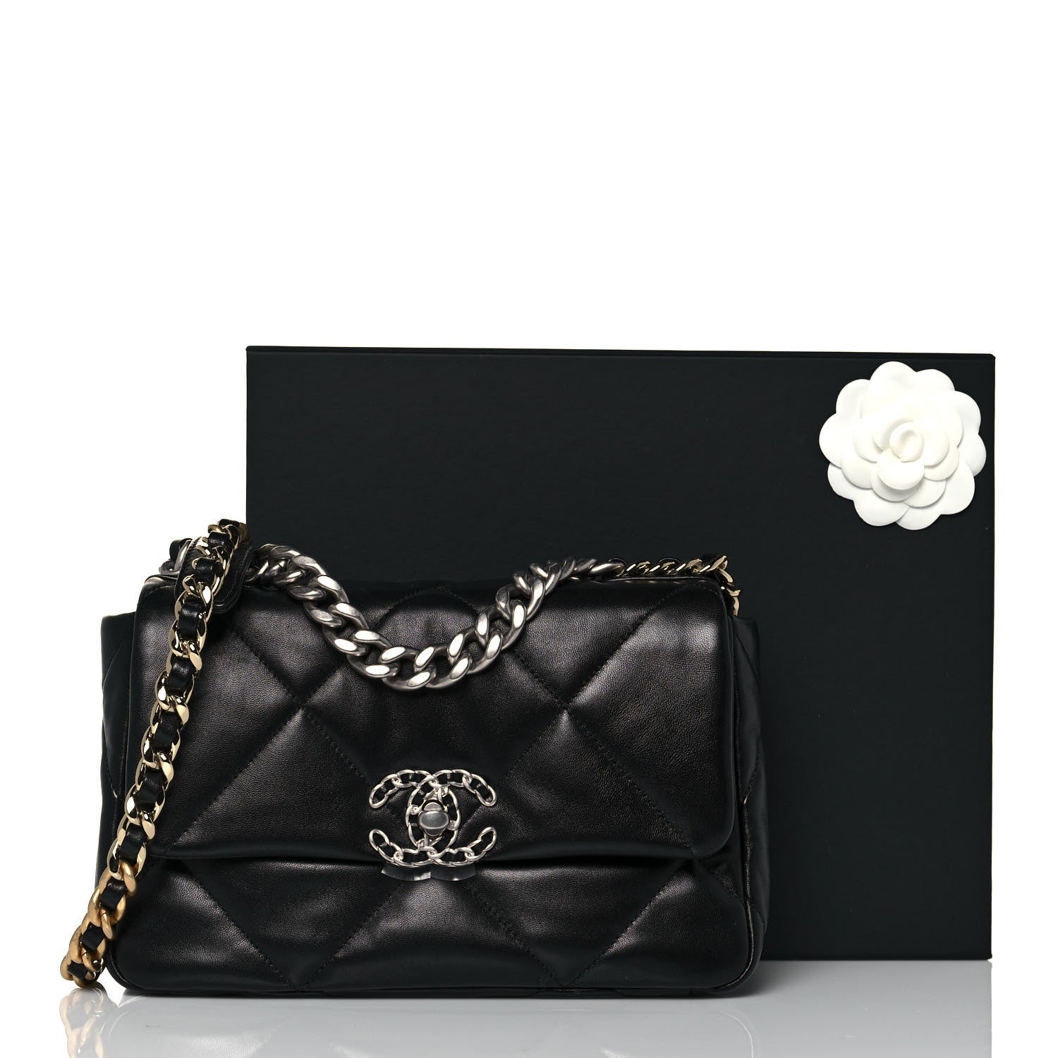 Chanel Lambskin Quilted Medium Chanel 19 Flap Black 13 of 13