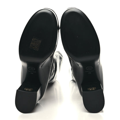 Chanel Crumpled Patent High Boots 39 Black 5 of 8