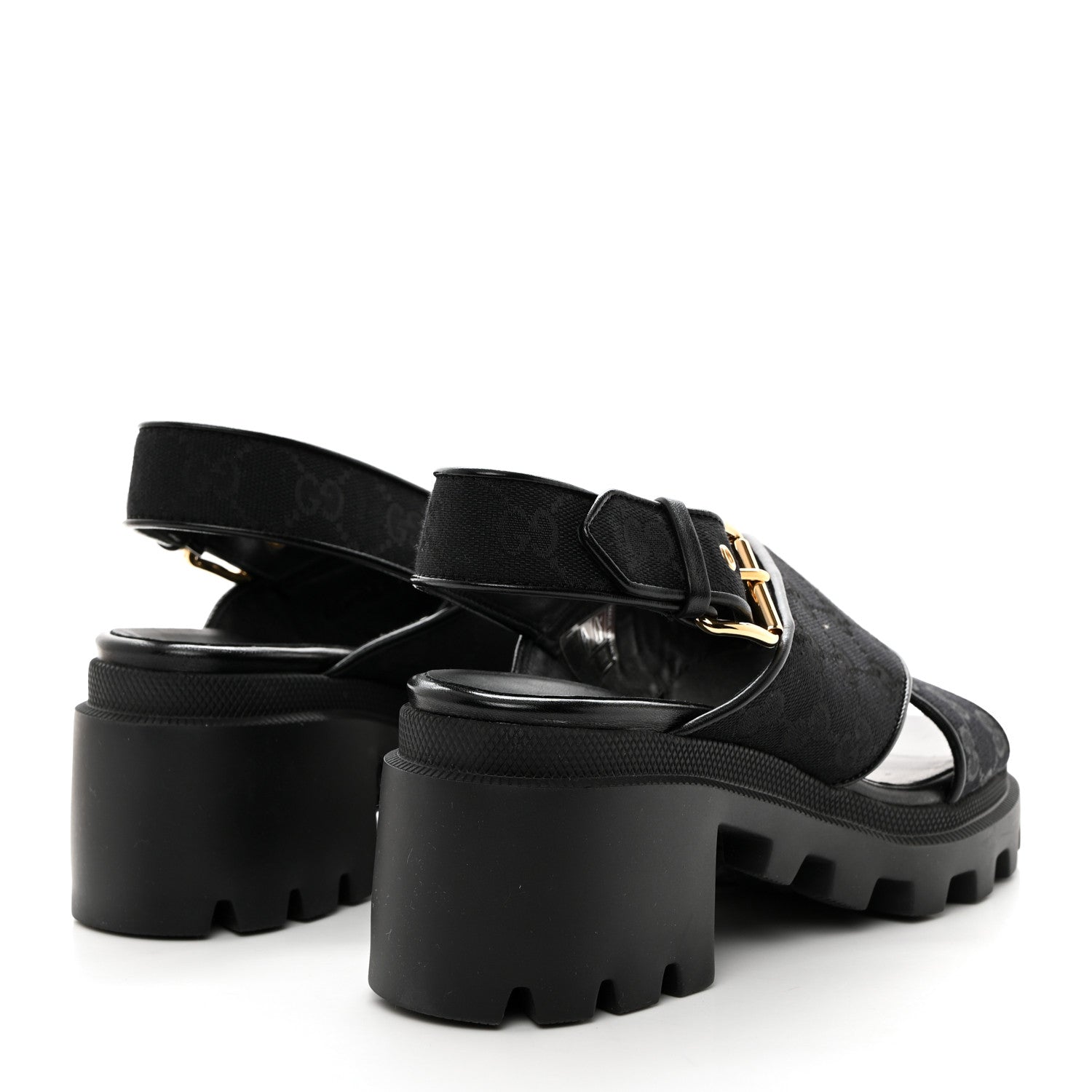 Gucci Monogram Granada Kid Trip 40/72mm Lug Sole Sandals 39 Black 4 of 9