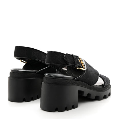 Gucci Monogram Granada Kid Trip 40/72mm Lug Sole Sandals 39 Black 4 of 9