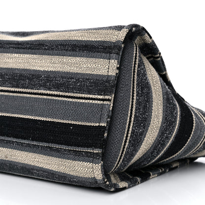 Chanel Striped Canvas Medium Deauville Tote Grey Black 10 of 14