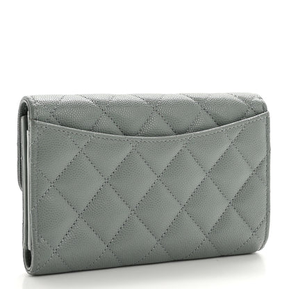 Chanel Caviar Quilted Medium Flap Wallet Light Green 3 of 7