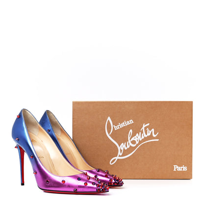 Christian Louboutin Patent Scarabe Degraspike 100 Pumps 38 Rose Digitale 8 of 8