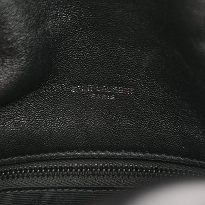 Saint Laurent Lambskin Quilted Monogram Monochrome Medium Loulou Puffer Chain Satchel Black 6 of 11