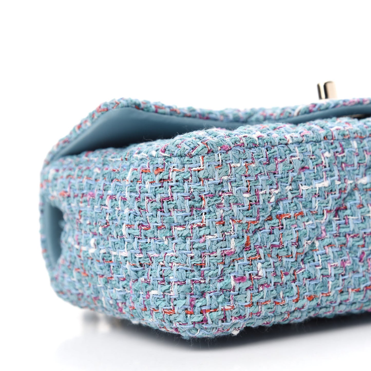 Tweed Quilted Mini Rectangular Flap Turquoise Purple White Red