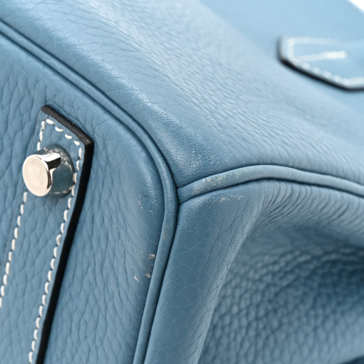 Hermes Taurillon Clemence Birkin 30 Blue Jean 11 of 17