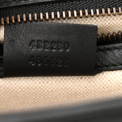 Gucci Calfskin Web Medium Peony Chain Shoulder Bag Black 7 of 12