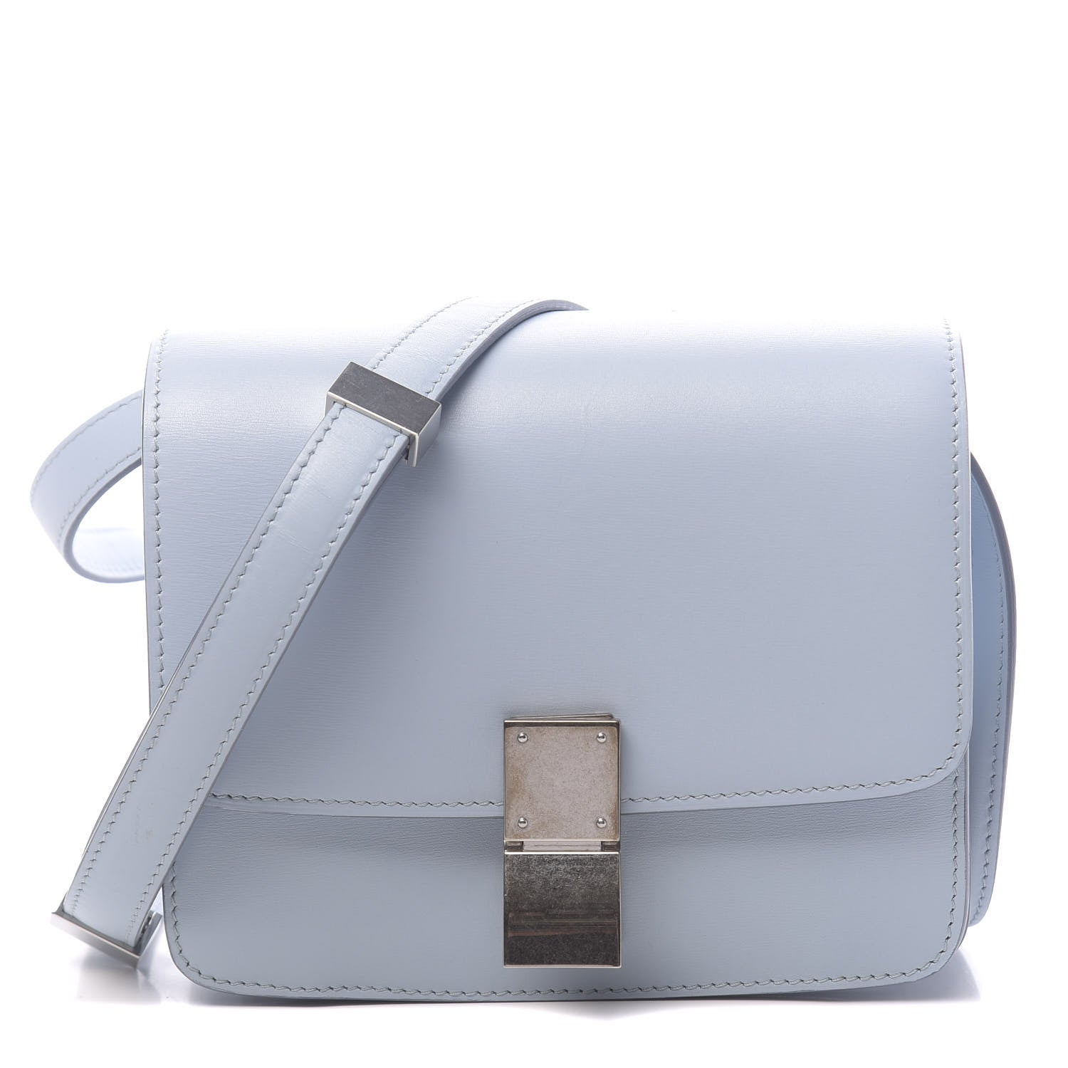 Celine Smooth Calfskin Small Classic Box Flap Bag Pale Blue 3 of 18