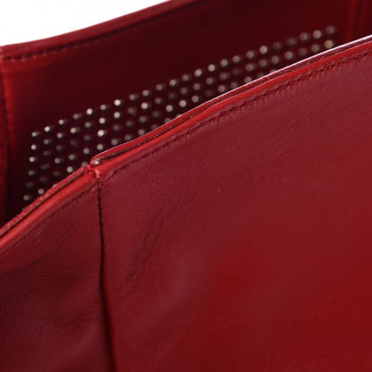 Saint Laurent Calfskin Suede Stud Reversible Shopper Tote Red 8 of 19