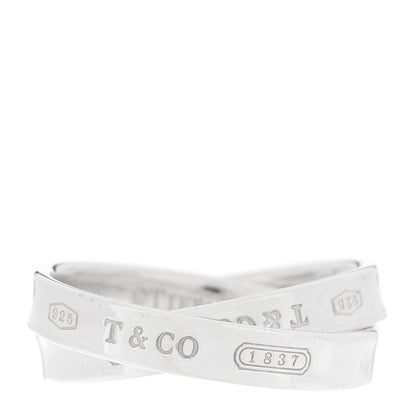 Tiffany Sterling Silver 1837 Interlocking Circles Ring 54 7 1 of 4