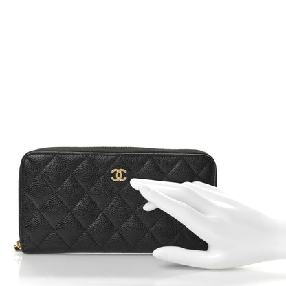 Chanel Caviar Quilted Large Gusset Zip Around Wallet Black 2 of 8
