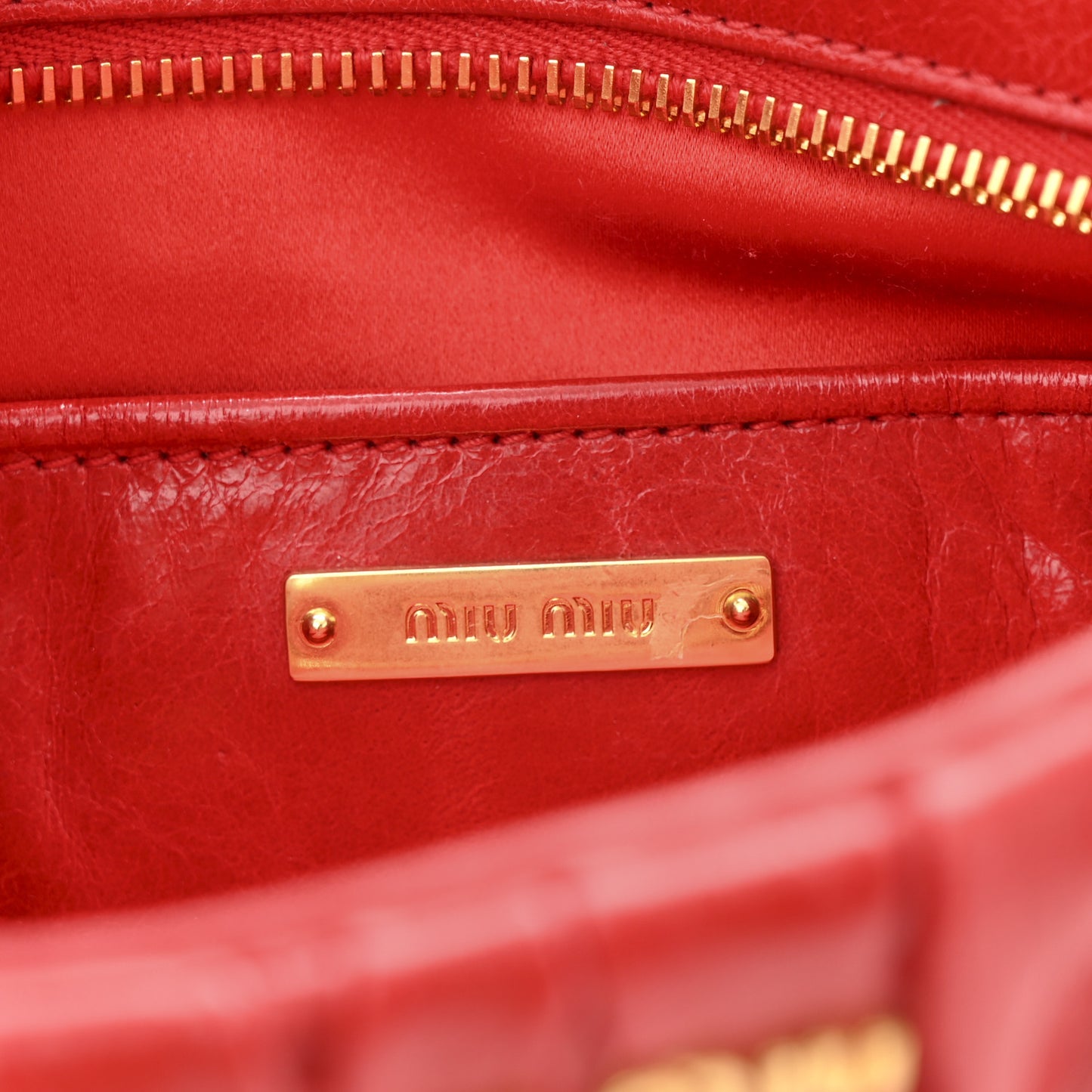 Nappa Matelasse Crossbody Clutch Rubino
