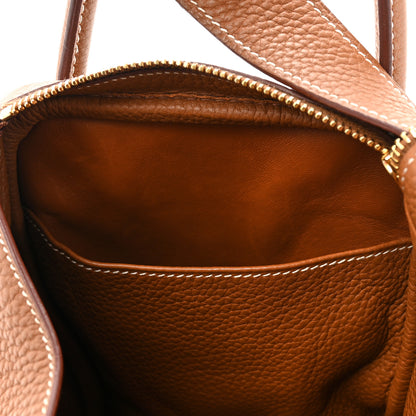 Hermes Taurillon Clemence Lindy 30 Gold 10 of 17