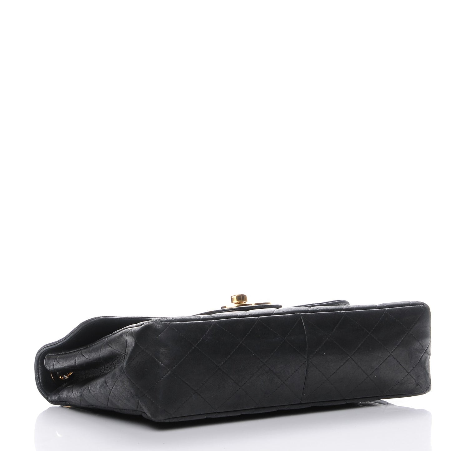 Lambskin Quilted Jumbo Single Flap Black