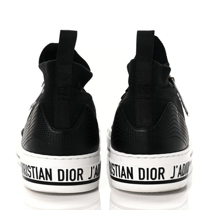 Christian Dior Technical Knit Calfskin Womens Walk'N'Dior High Top Sneakers 38.5 Black 5 of 8