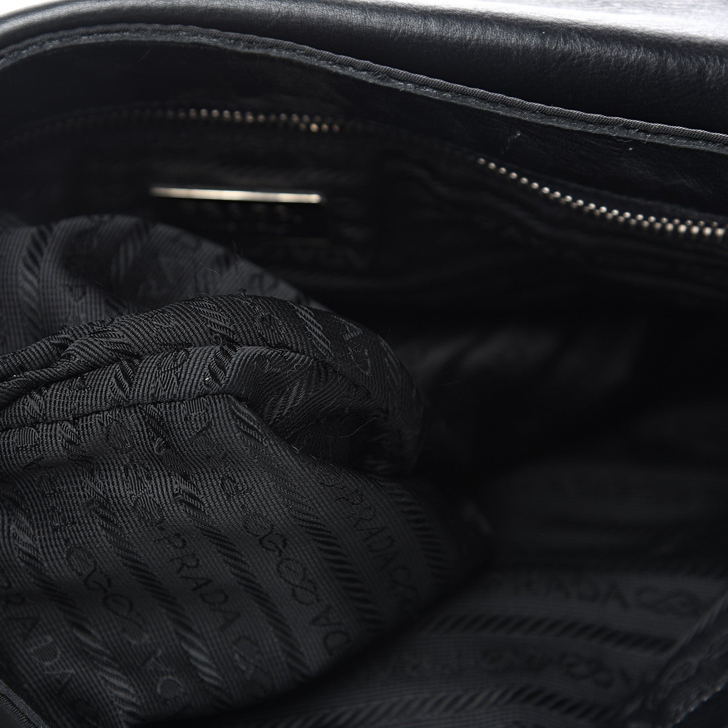 Prada Tessuto Nylon Nappa Shoulder Bag Black 13 of 13