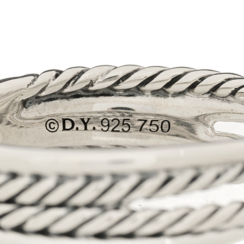 Sterling Silver 18K Yellow Gold 6mm X Crossover Ring 55 7.25