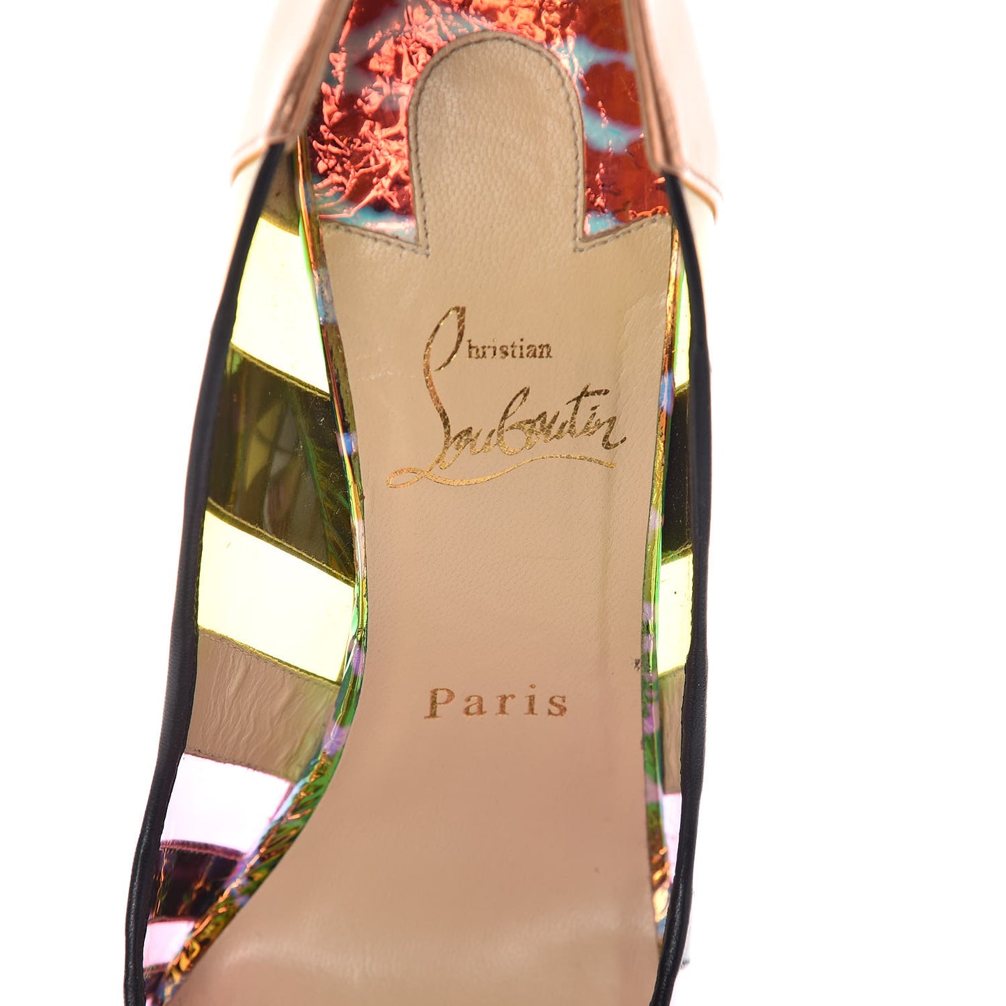 PVC Patent Metallic Calfskin Brandy 100 Pumps 38 Multicolor