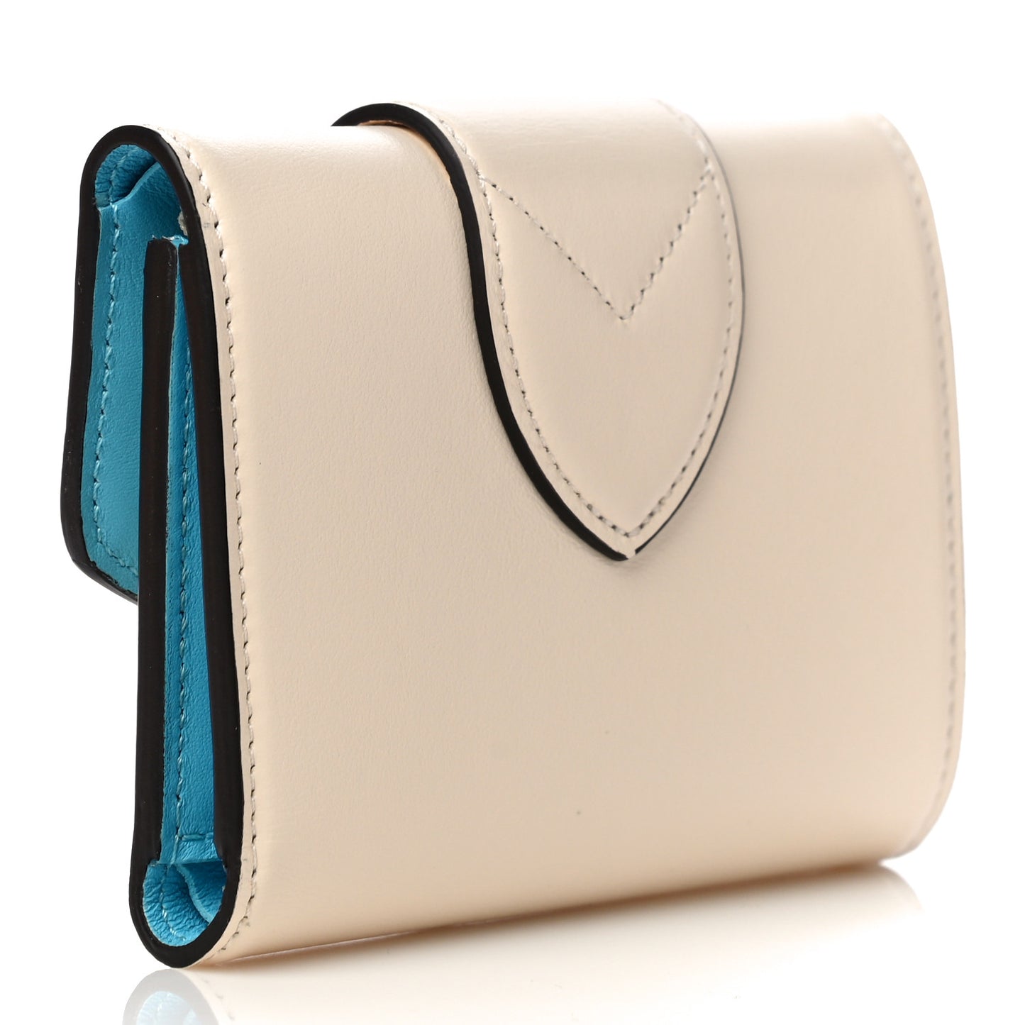 Smooth Calfskin LV Pont 9 Compact Wallet Creme