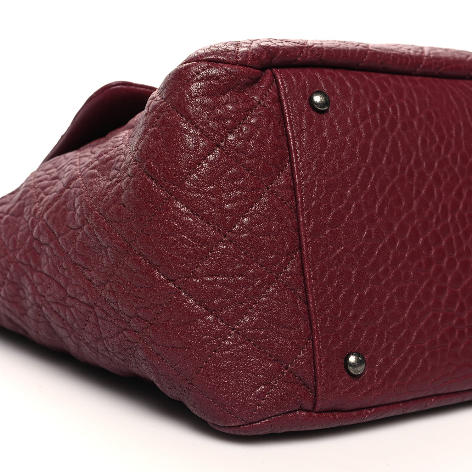 Chanel Crumpled Lambskin Quilted Large Tote Burgundy 9 of 11