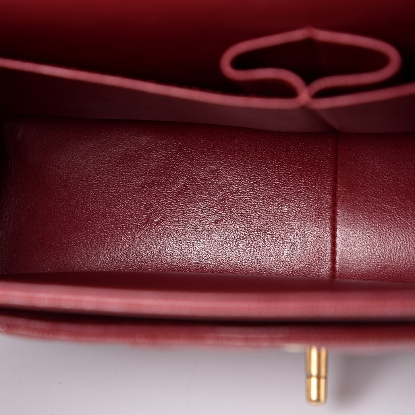 Iridescent Caviar Quilted Jumbo Double Flap Burgundy