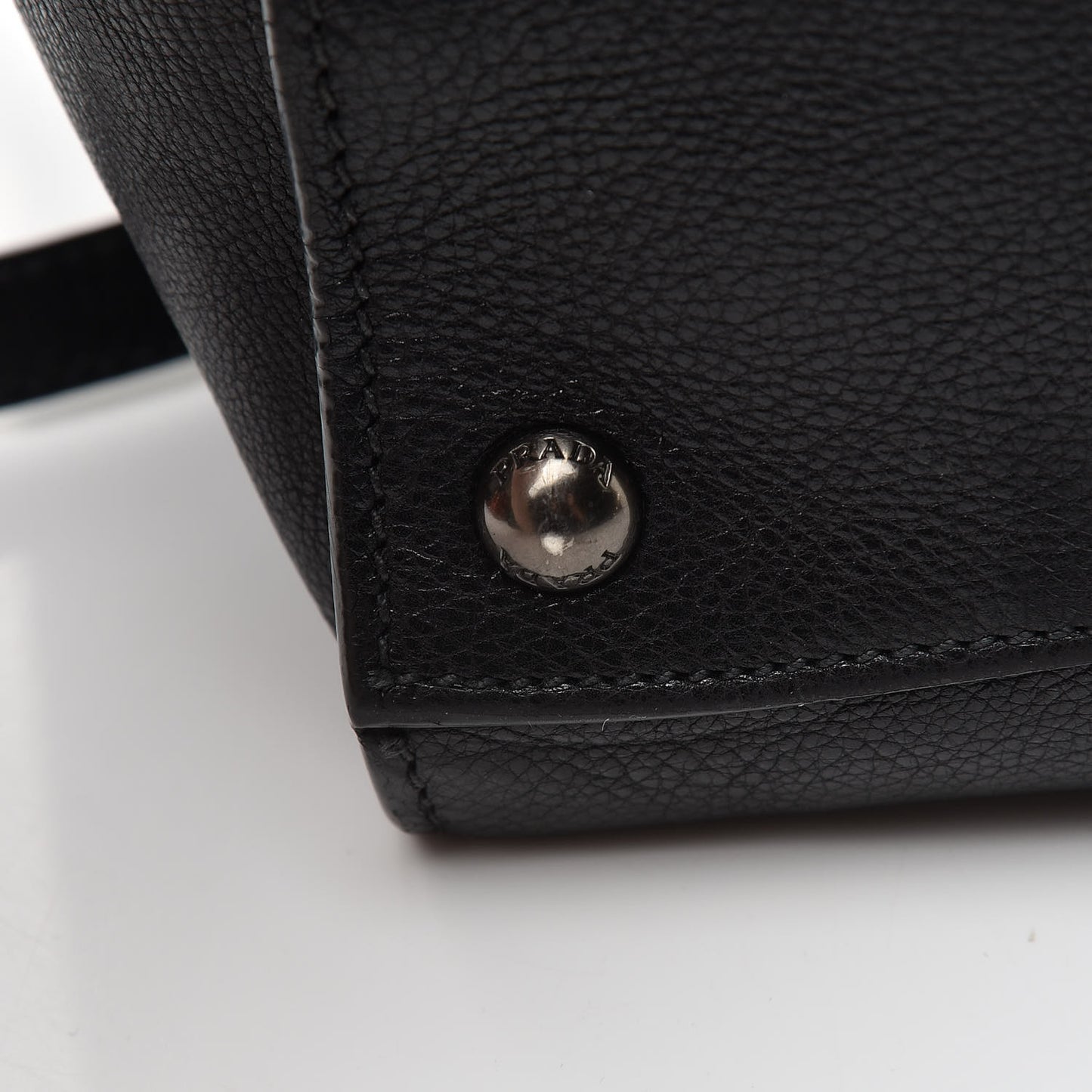 Glace Calf Small Twin Pocket Tote Black