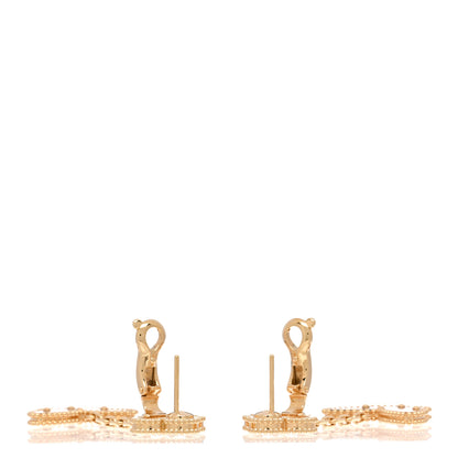 Van Cleef & Arpels VAN CLEEF & ARPELS 18K Yellow Gold Mother of Pearl Tiger's Eye Lucky Alhambra 2 Motifs Butterfly Earrings 3 of 4