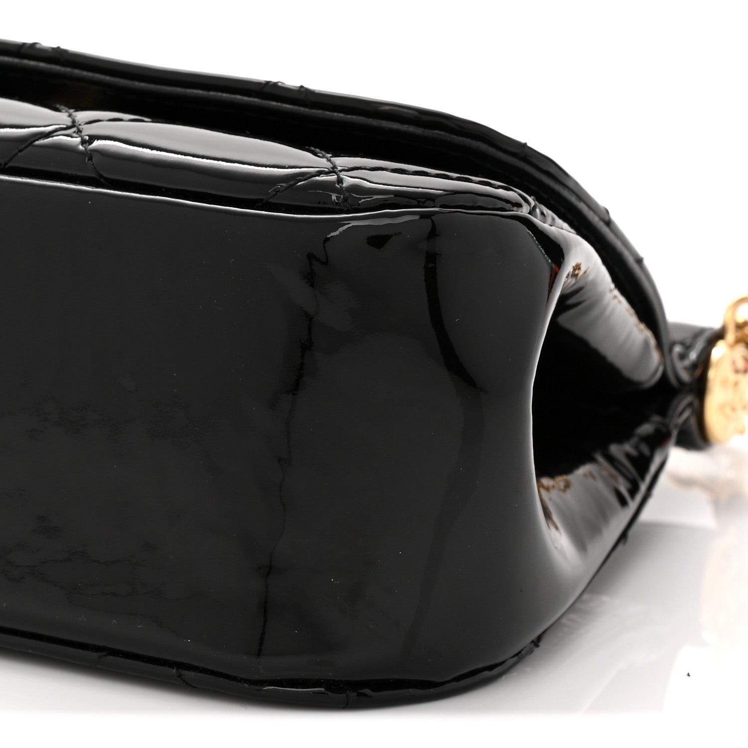 Chanel Patent Quilted Frame Clutch Flap With Chain Black 11 of 11