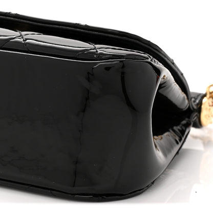 Chanel Patent Quilted Frame Clutch Flap With Chain Black 11 of 11