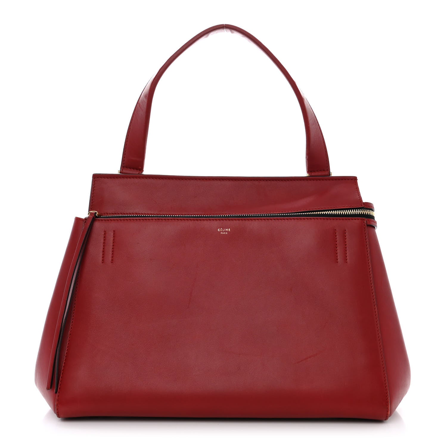 Celine Smooth Calfskin Medium Edge Shoulder Bag Red 1 of 14